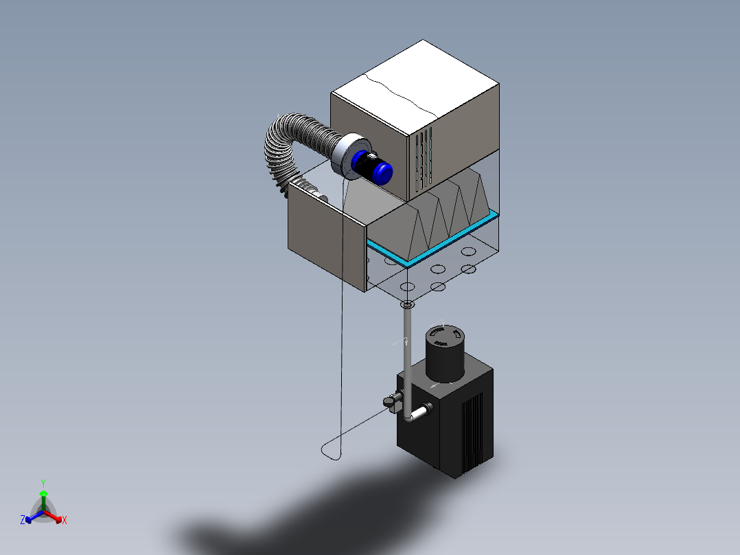 真空泵空气净化过滤系统正等轴测图