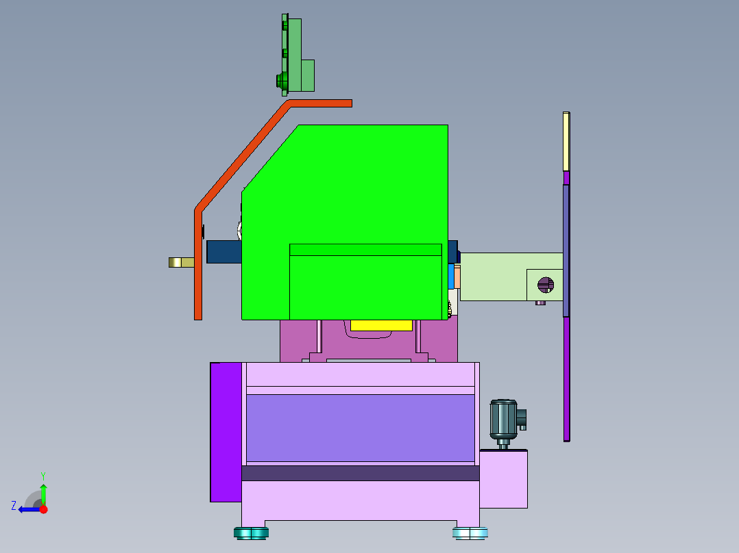 数控卧式平轨车右视图
