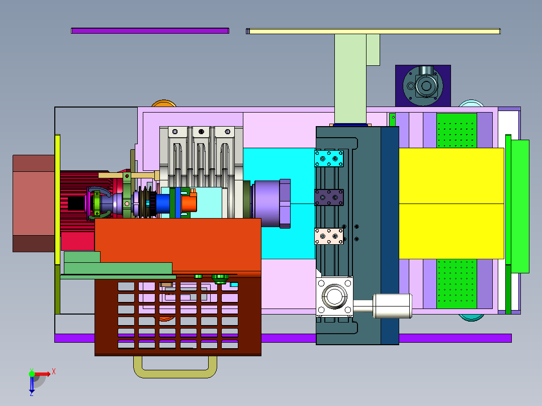 数控卧式平轨车俯视图