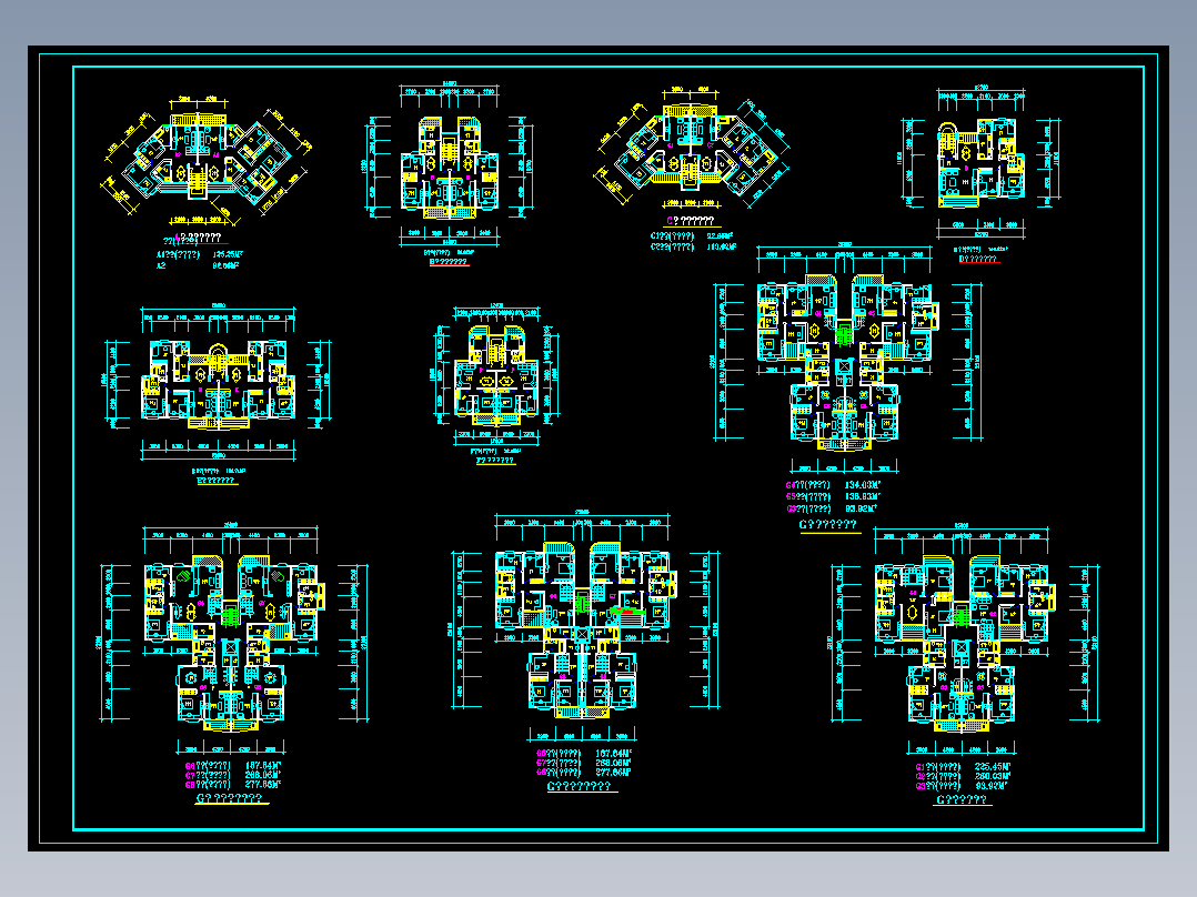 高层套型户型平面图