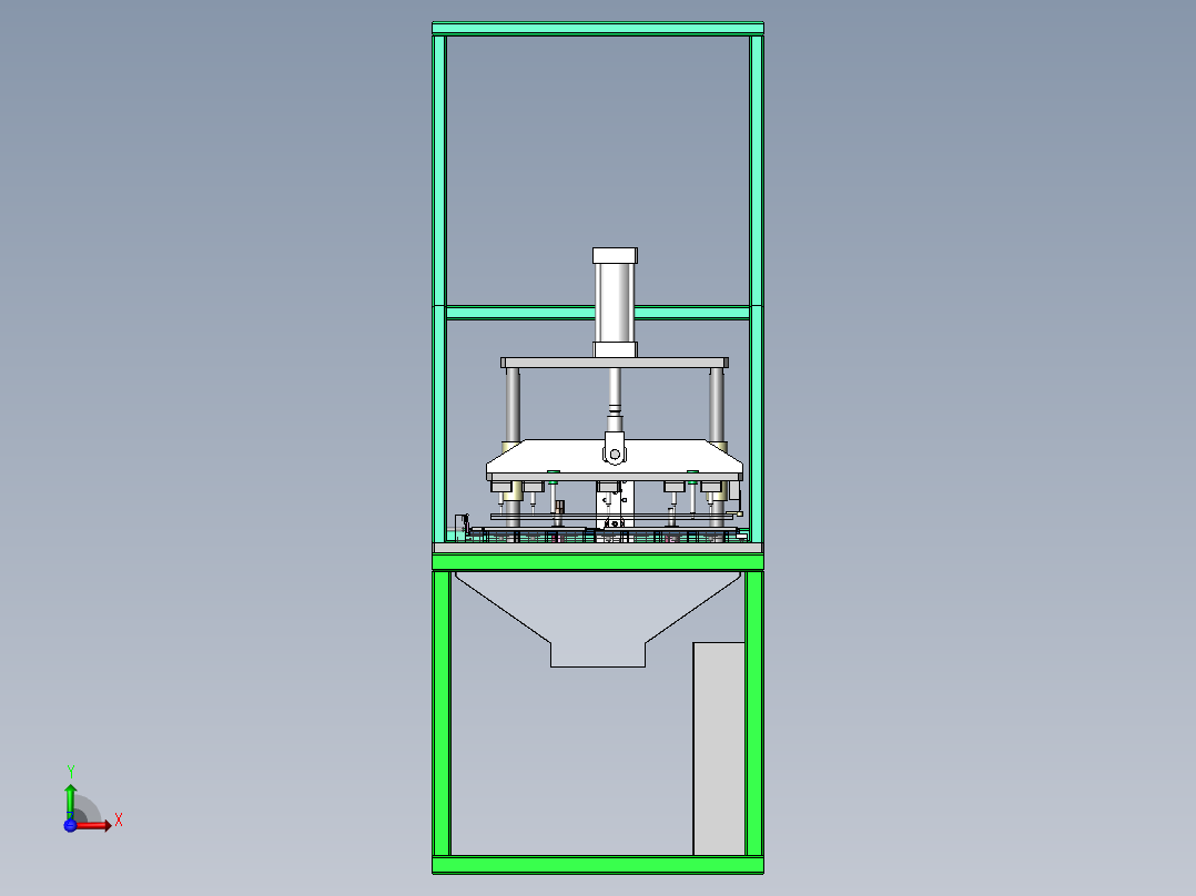 专用冲孔机（sw18可编辑+cad）前视图