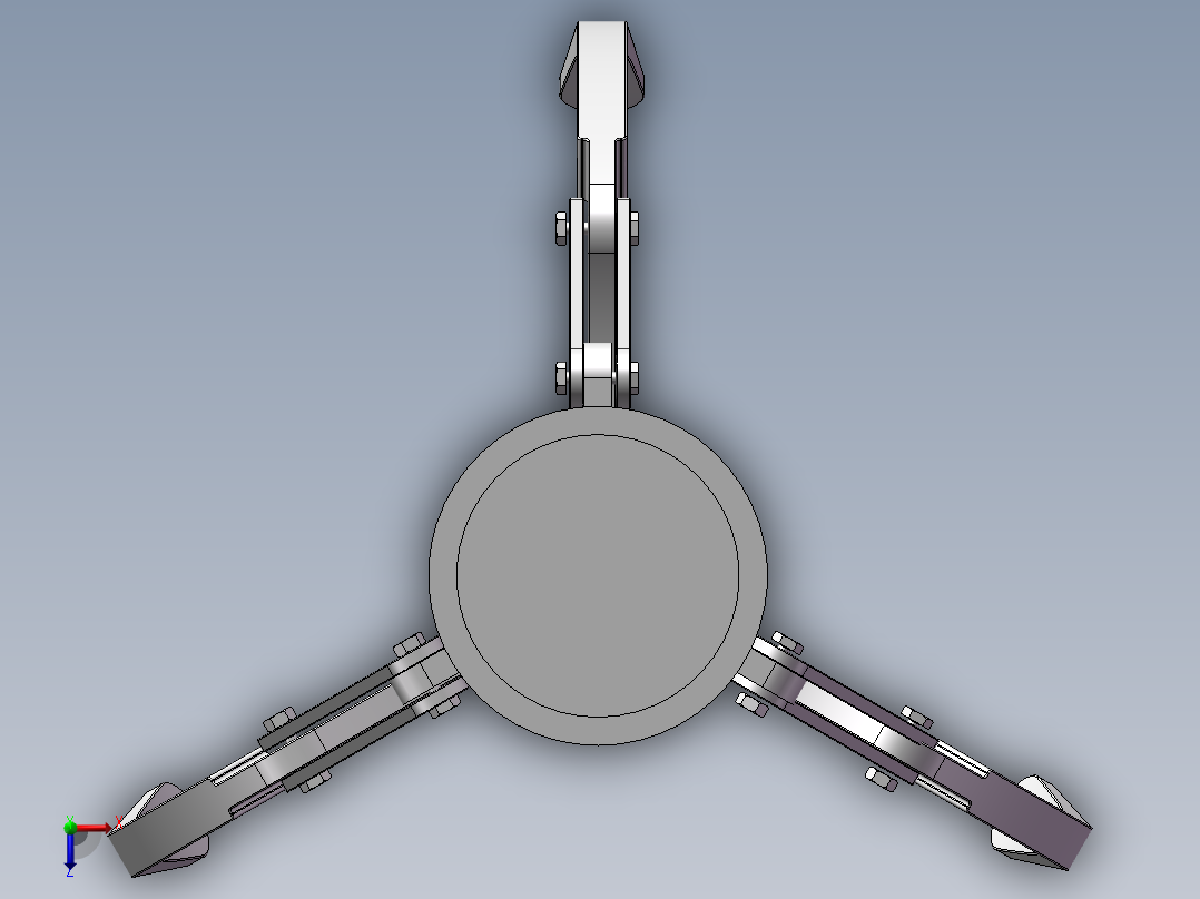 三爪机械爪俯视图