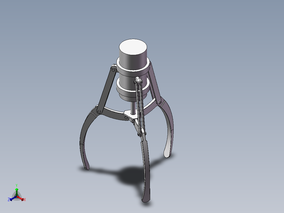 三爪机械爪正等轴测图