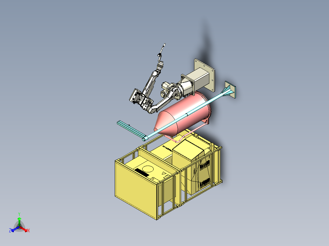六轴焊接机器人及配套电控柜三维模型