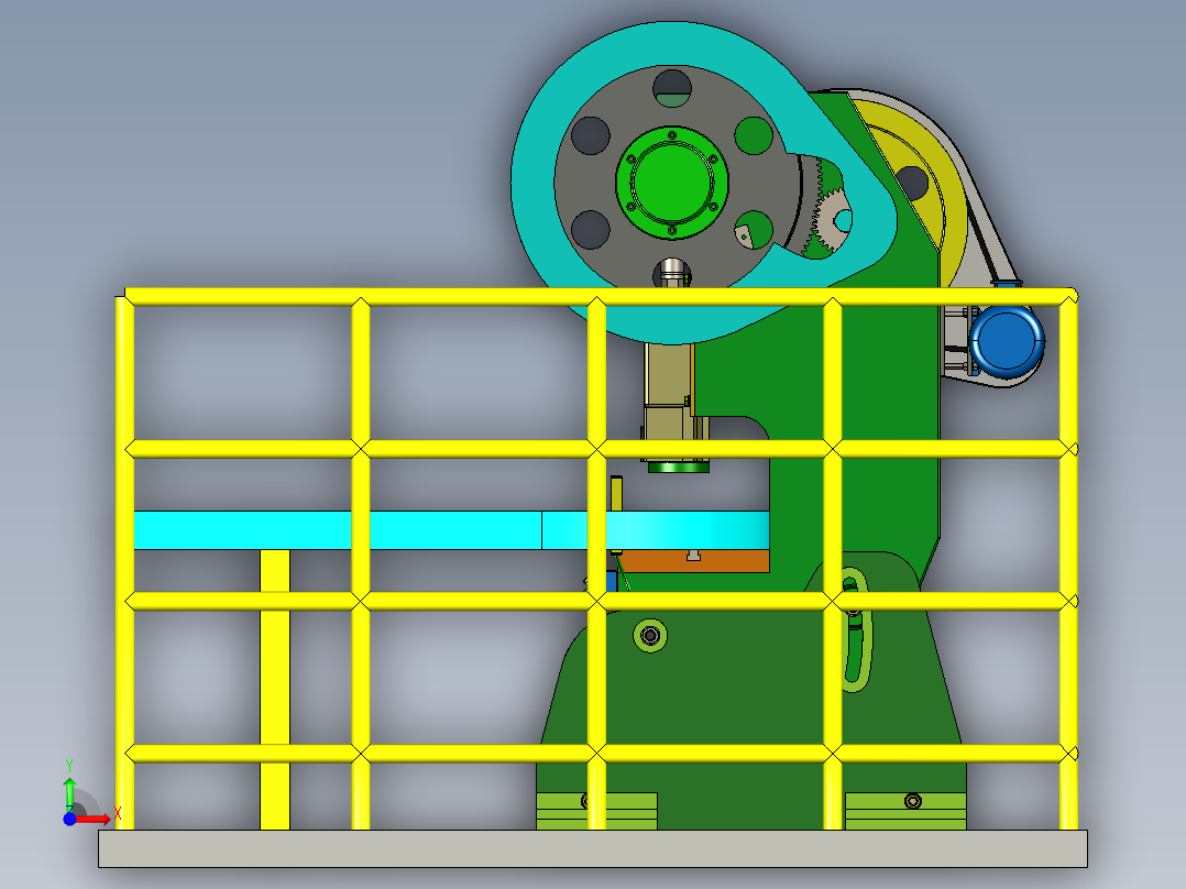 手机后盖全自动冲压生产线设计前视图