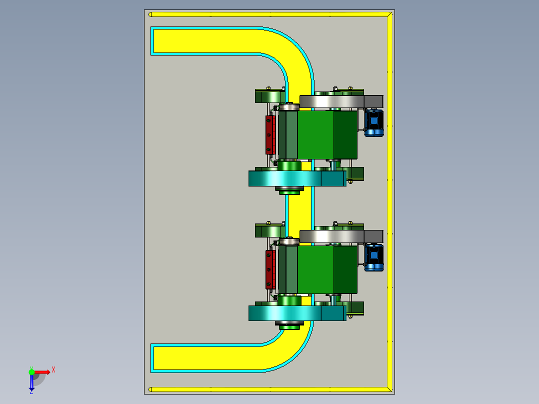 手机后盖全自动冲压生产线设计俯视图