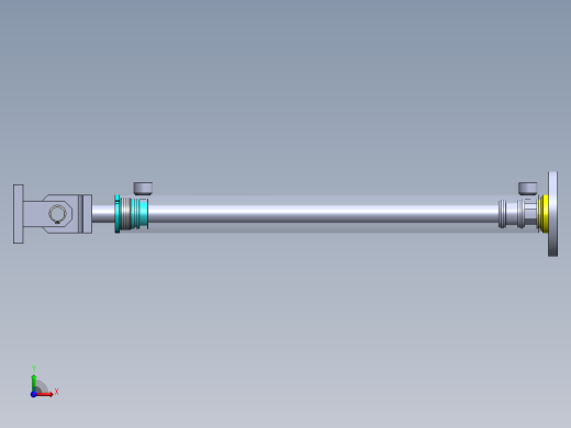 A0003380-焊接型液压缸（带前后端安装法兰）50x30x600 毫米前视缩略图