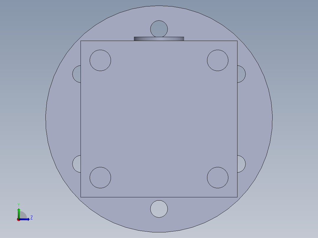 A0003380-焊接型液压缸（带前后端安装法兰）50x30x600 毫米左视图