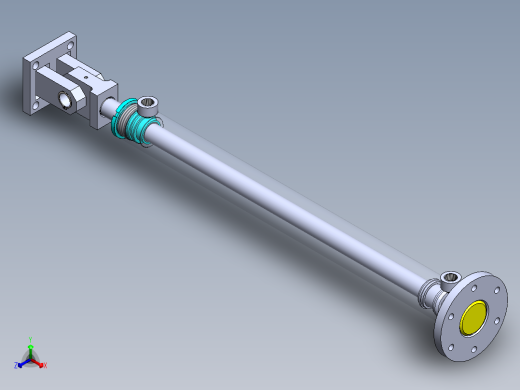 A0003380-焊接型液压缸（带前后端安装法兰）50x30x600 毫米正等轴测缩略图