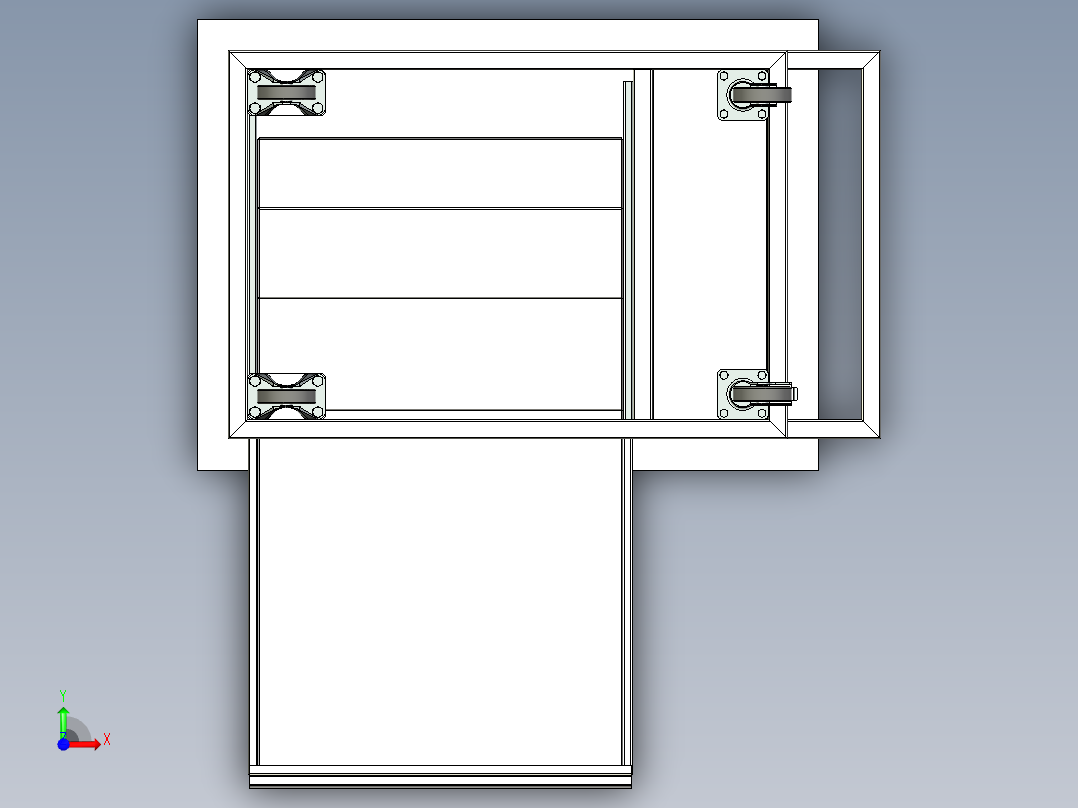 工作台workbench-on-wheels-with--stp inventor前视图