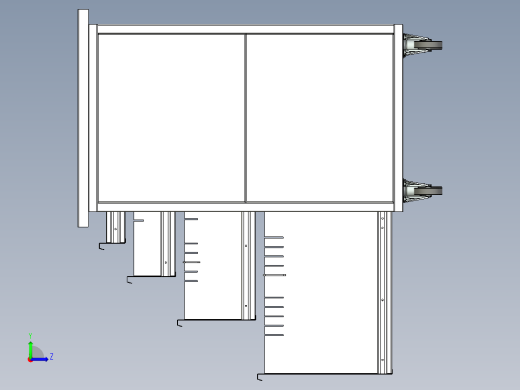 工作台workbench-on-wheels-with--stp inventor左视缩略图