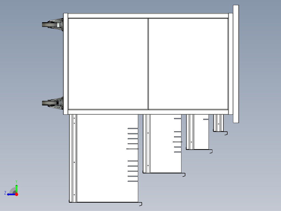 工作台workbench-on-wheels-with--stp inventor右视图