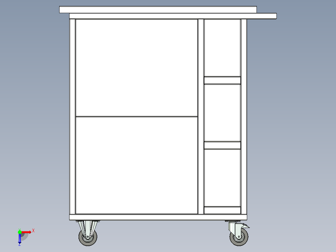 工作台workbench-on-wheels-with--stp inventor俯视图