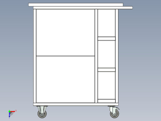 工作台workbench-on-wheels-with--stp inventor俯视缩略图