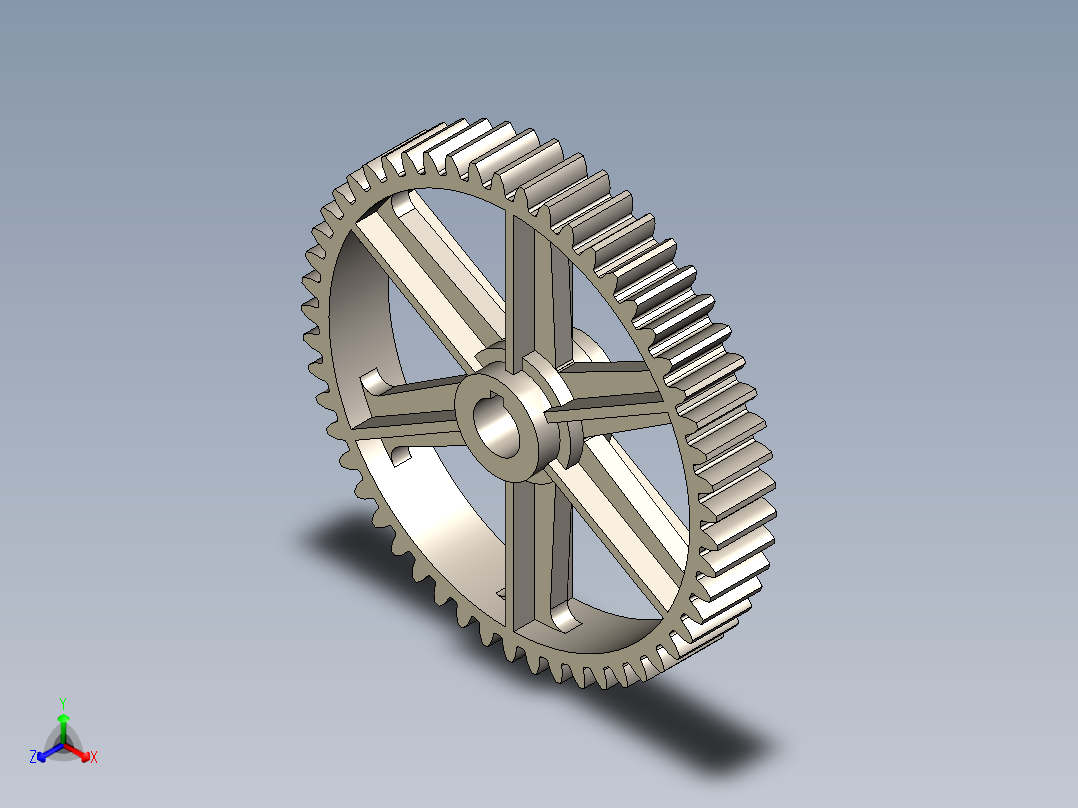 齿轮 Z53 Øe98.6正等轴测图