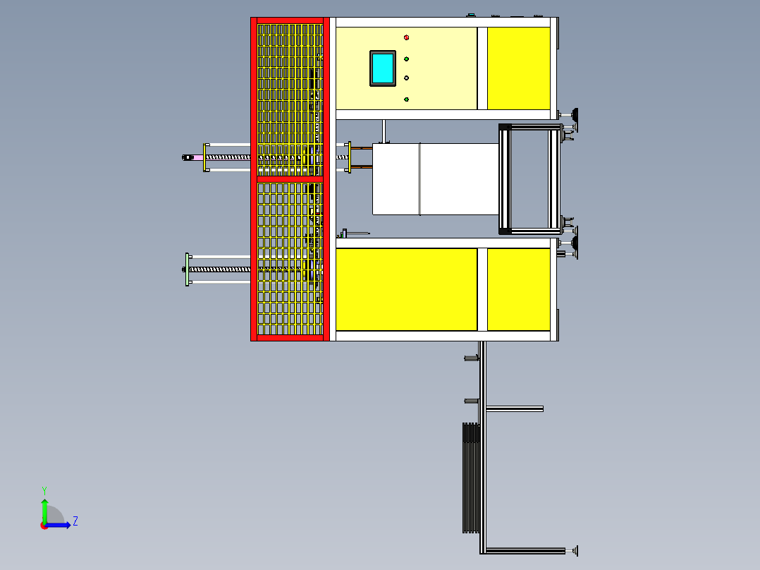 全自动装箱、上下料输送设备左视图