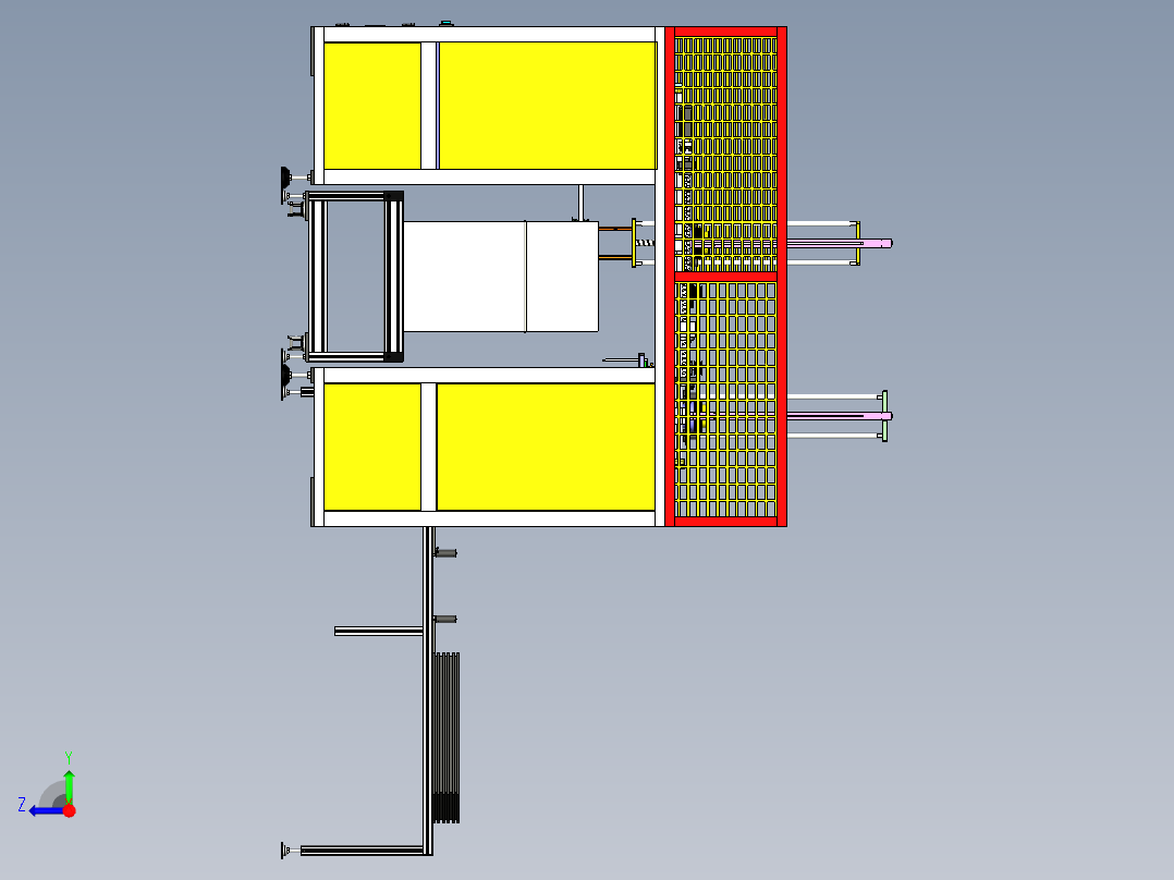 全自动装箱、上下料输送设备右视图