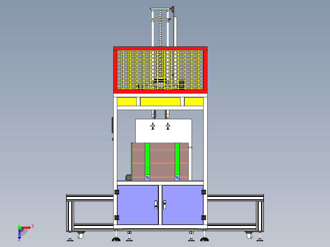 全自动装箱、上下料输送设备俯视图