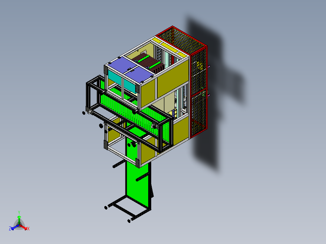 全自动装箱、上下料输送设备正等轴测图