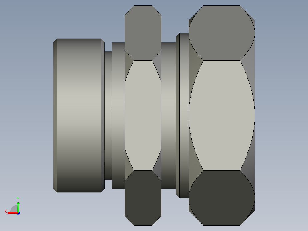 直通卡套式管接头_d25后视图