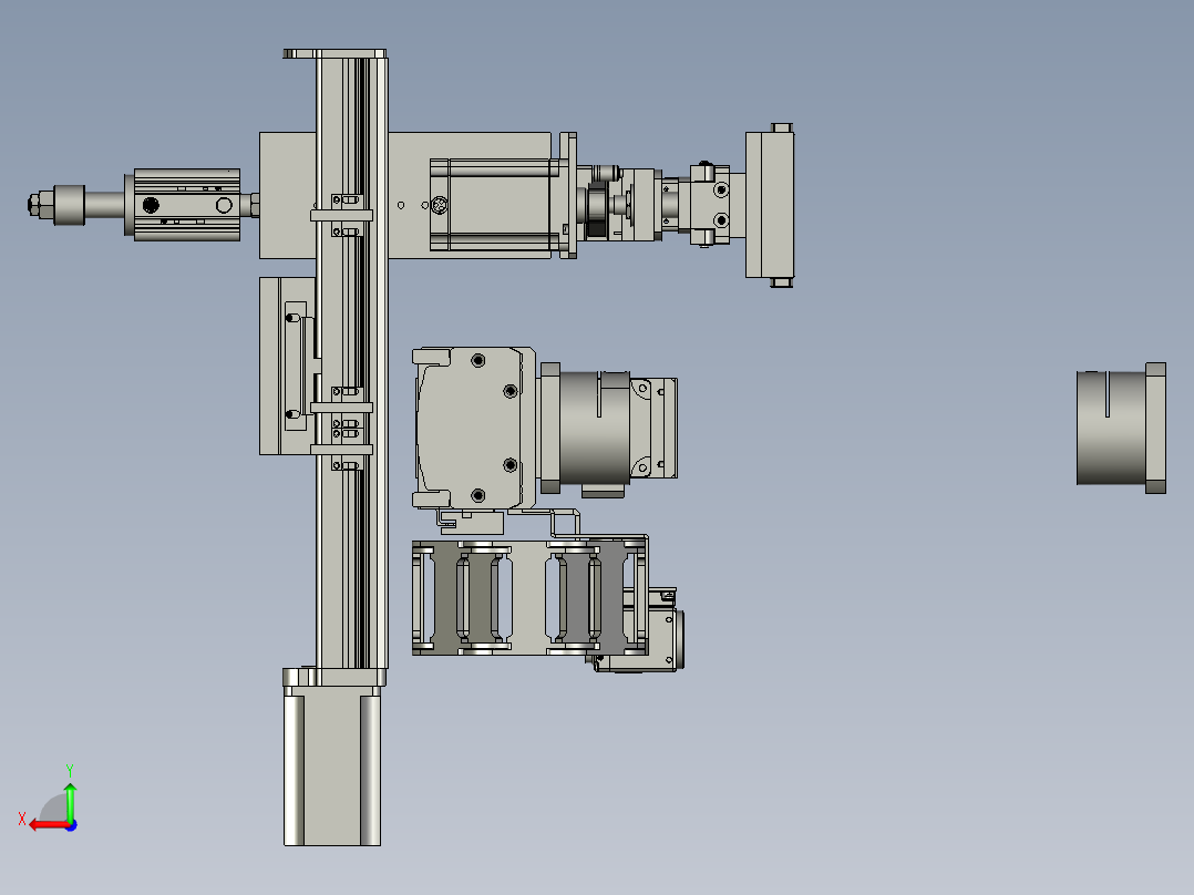标签机械手装配体后视图