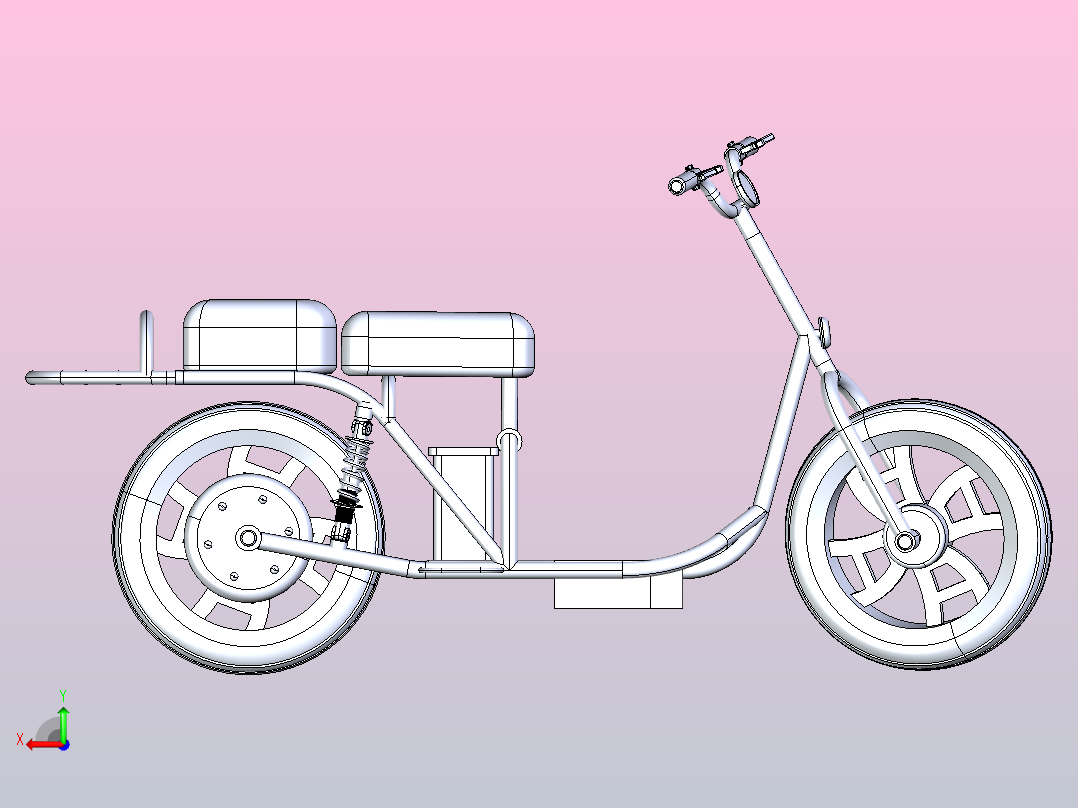 电动助力车后视图