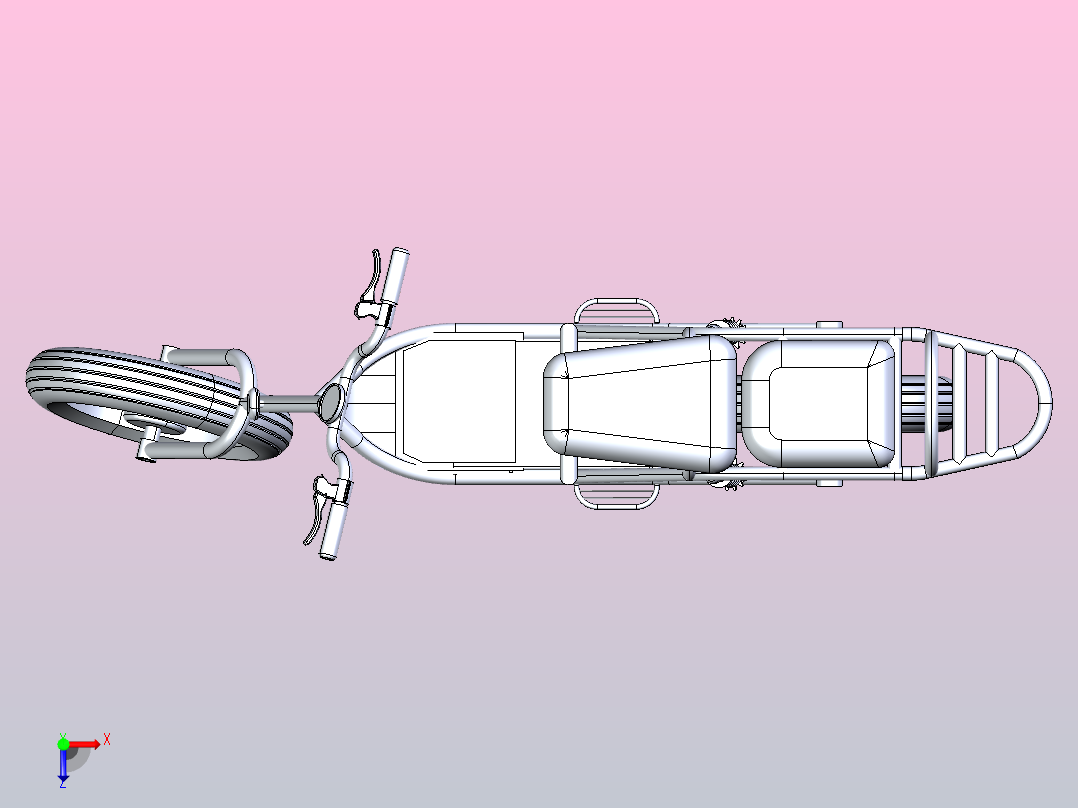 电动助力车俯视图