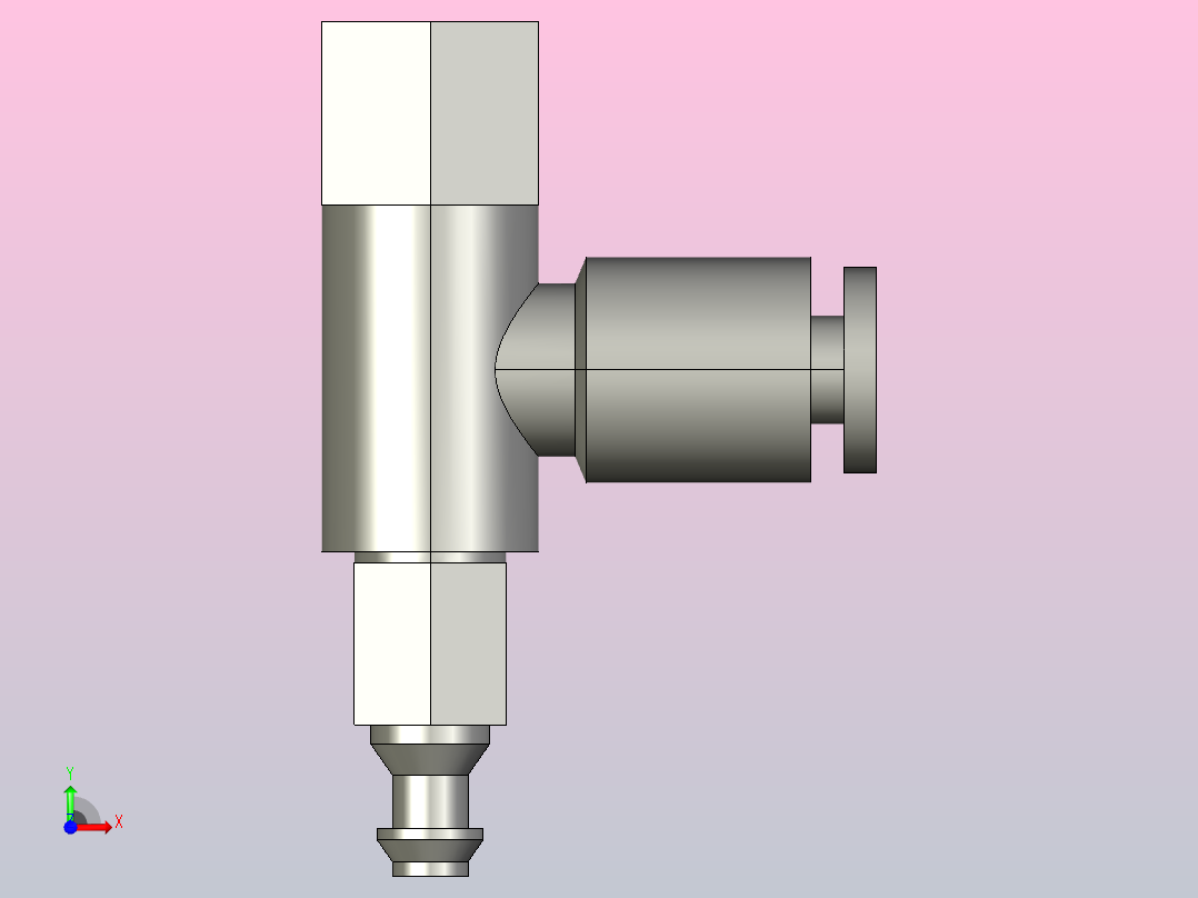 吸盘支架-水平真空口不带缓冲前视图