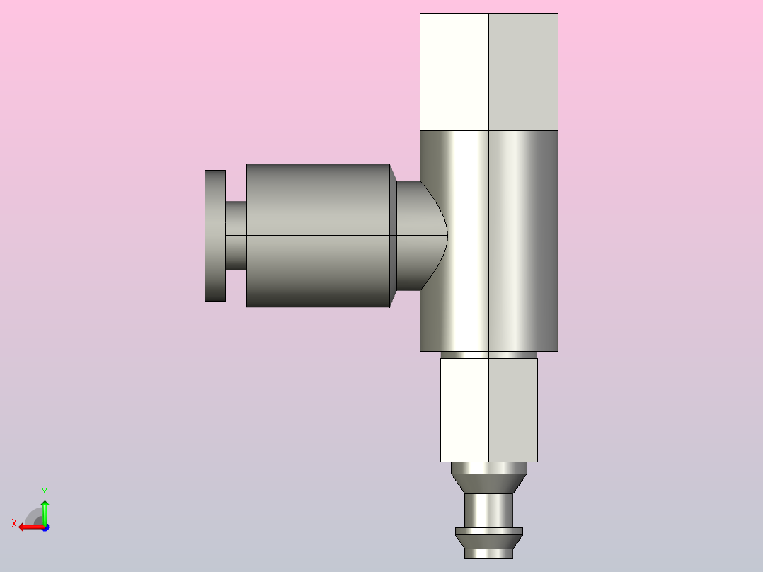 吸盘支架-水平真空口不带缓冲后视图