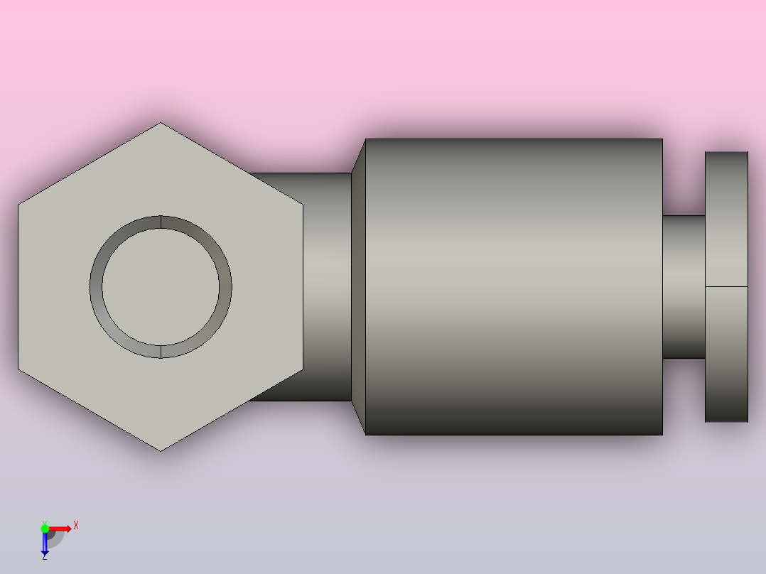 吸盘支架-水平真空口不带缓冲俯视图