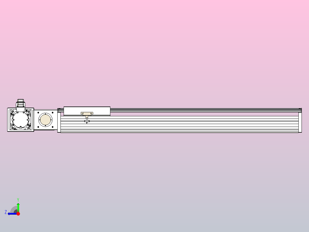 皮带直线轴半封闭可选导轨TPA-HNB-220D-176-L800-ML-Y-P1K-N3右视图