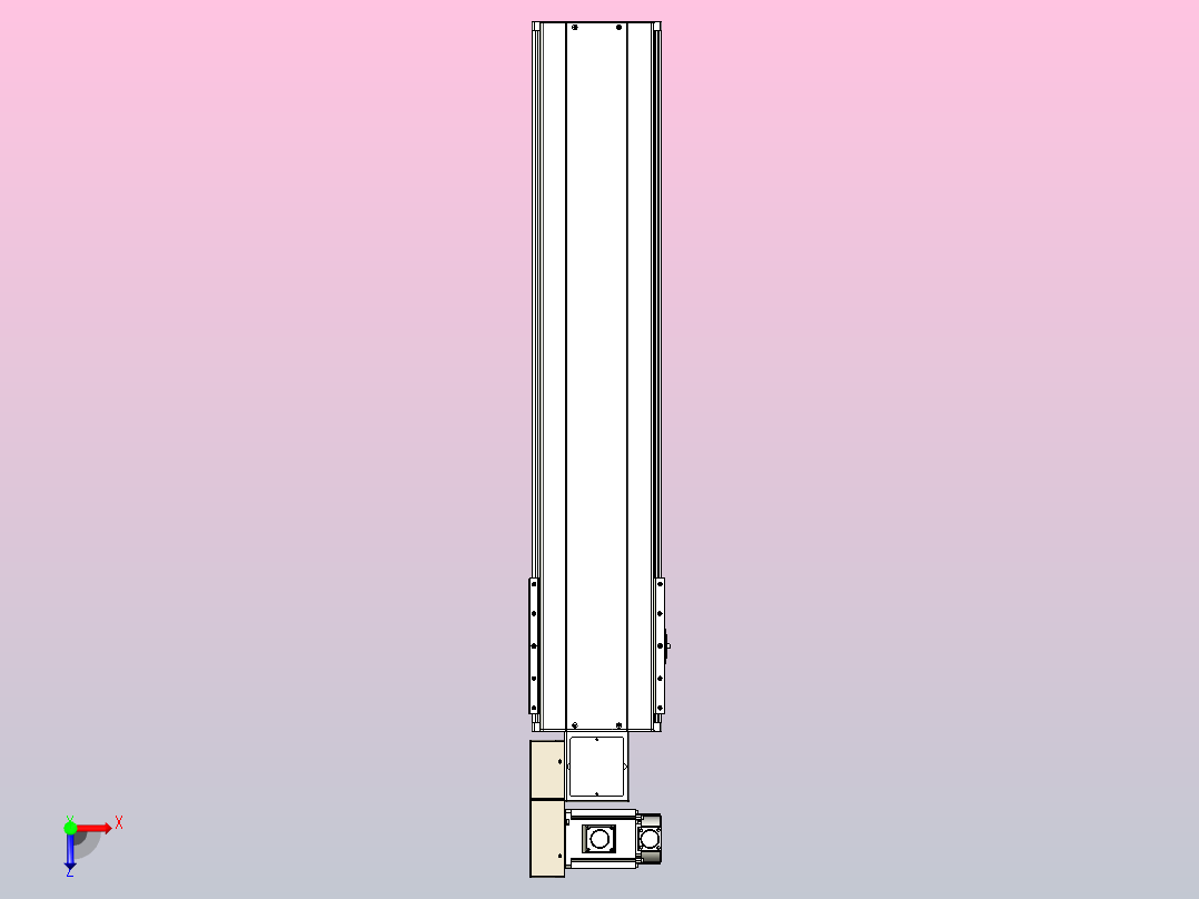 皮带直线轴半封闭可选导轨TPA-HNB-220D-176-L800-ML-Y-P1K-N3俯视图