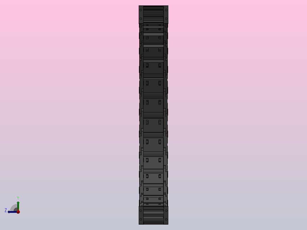 弯曲半径300内高35两侧打开型封闭式拖链[DMD35CD-35-60-300R-20-A-6-V-6]右视图