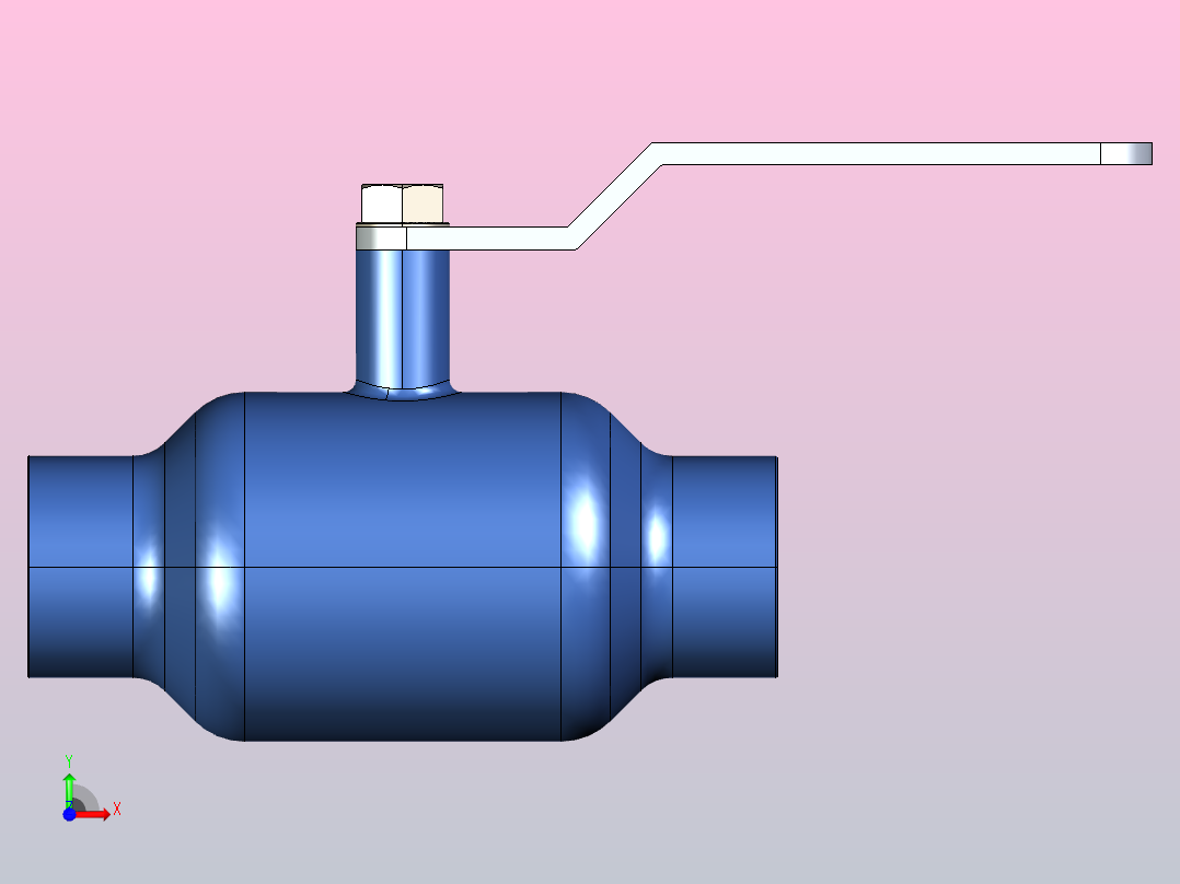 手柄传动式焊接球阀[80]前视图
