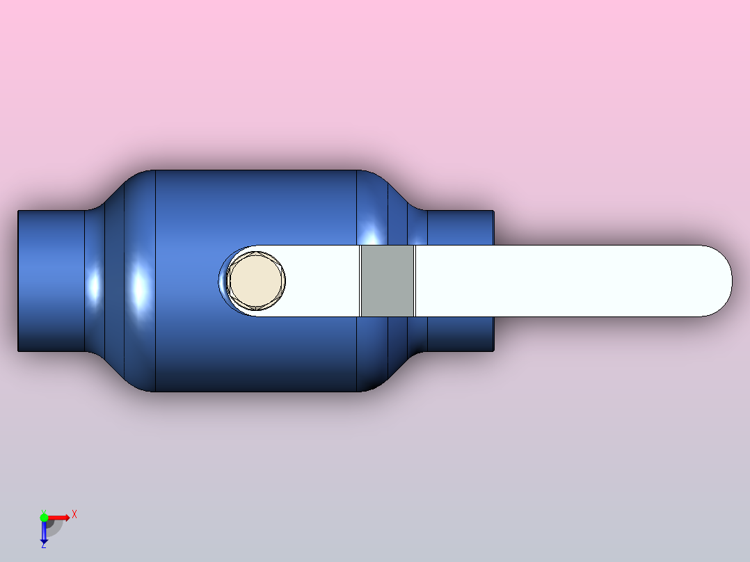 手柄传动式焊接球阀[80]俯视图