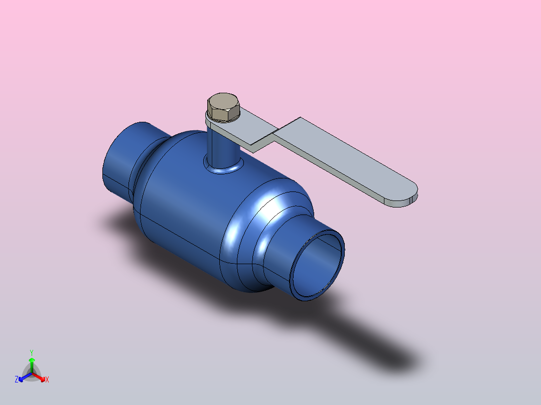 手柄传动式焊接球阀[80]正等轴测图