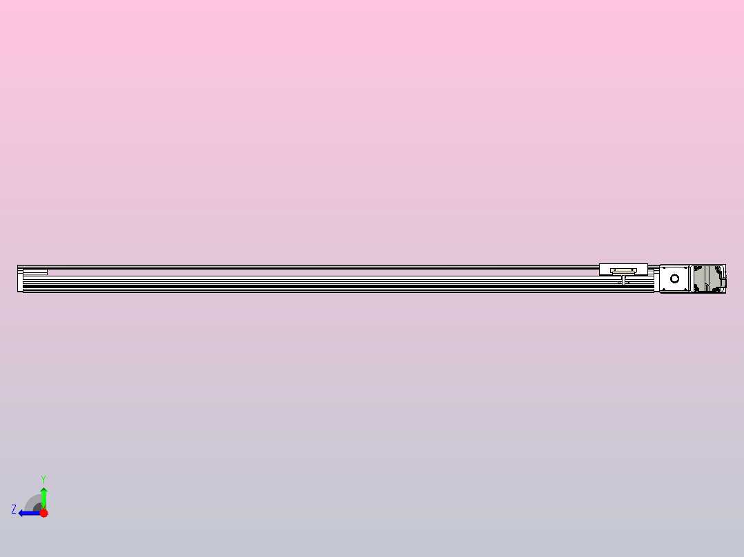 皮带直线轴半封闭可选导轨TPA-HNB-105D-90-L1250-MR-C-P20-N3右视图