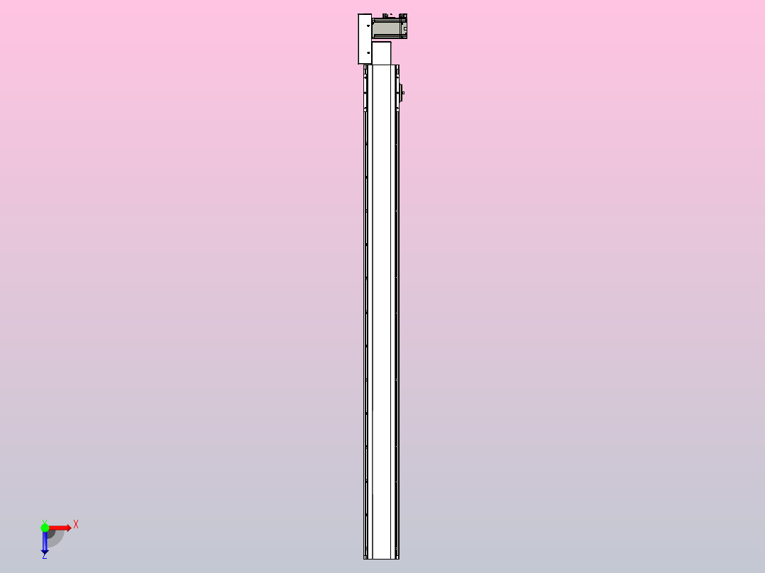 皮带直线轴半封闭可选导轨TPA-HNB-105D-90-L1250-MR-C-P20-N3俯视图