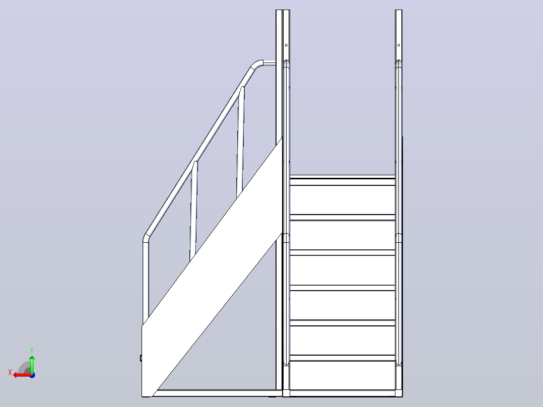 跨梯钢平台后视图