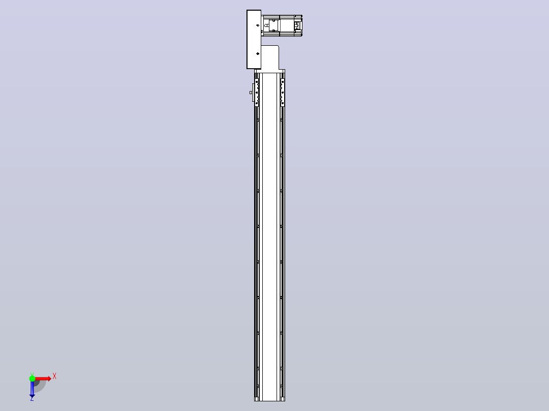 皮带直线轴半封闭可选导轨TPA-HNB-85D-90-L750-MR-C-P20-N3俯视图
