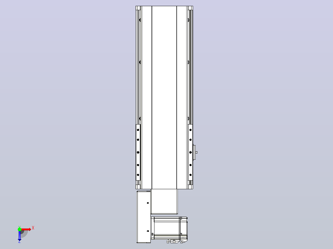 皮带直线轴半封闭可选导轨TPA-HNB-202D-140-L300-ML-C-P75-N3俯视图