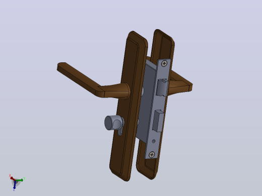 把手门锁3D模型图纸 Solidworks设计