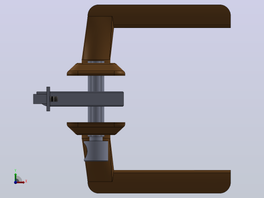 把手门锁3D模型图纸 Solidworks设计前视缩略图