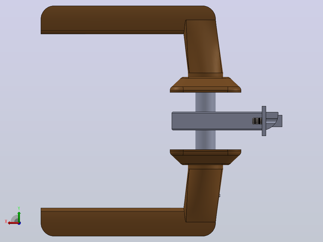 把手门锁3D模型图纸 Solidworks设计后视图