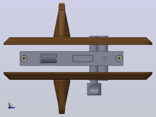 把手门锁3D模型图纸 Solidworks设计左视缩略图
