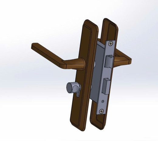 把手门锁3D模型图纸 Solidworks设计缩略图