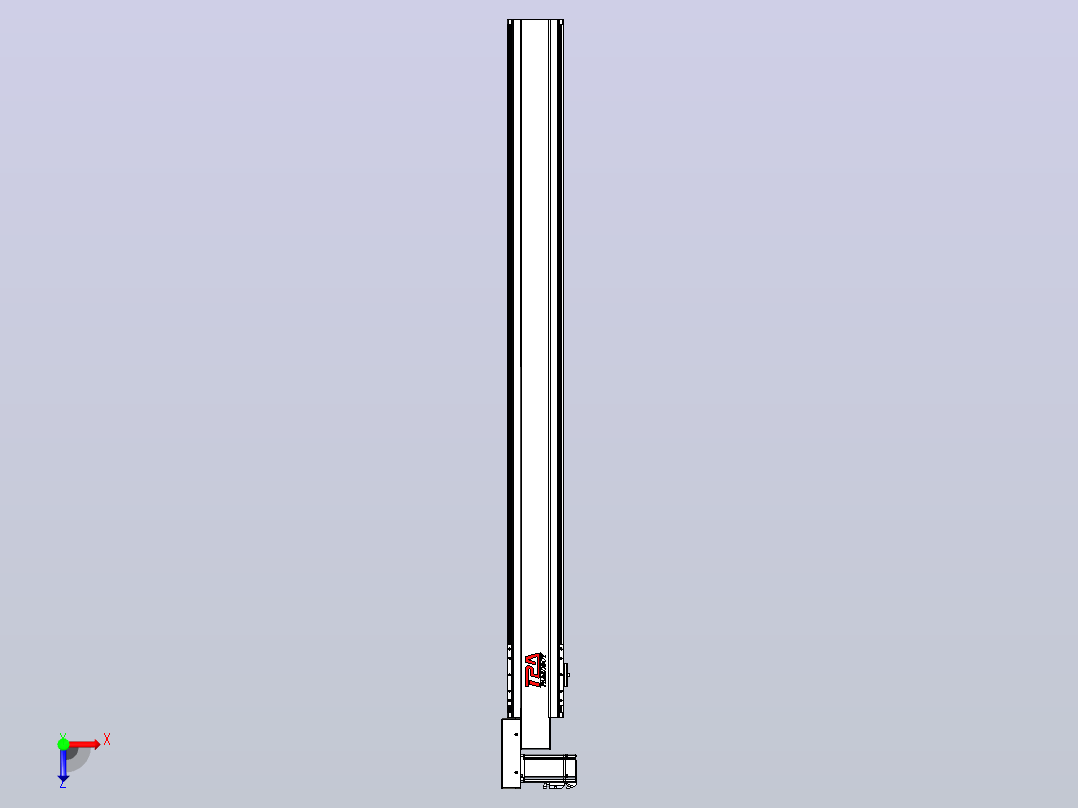 皮带直线轴半封闭可选导轨TPA-HNB-120D-110-L1250-ML-Y-P40-N3俯视图