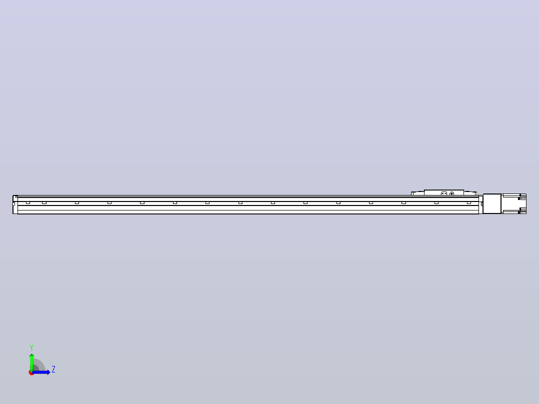 滚珠丝杠直线轴内置导轨TPA-GCR-120-1610C-L1200-M-M40-N3左视图