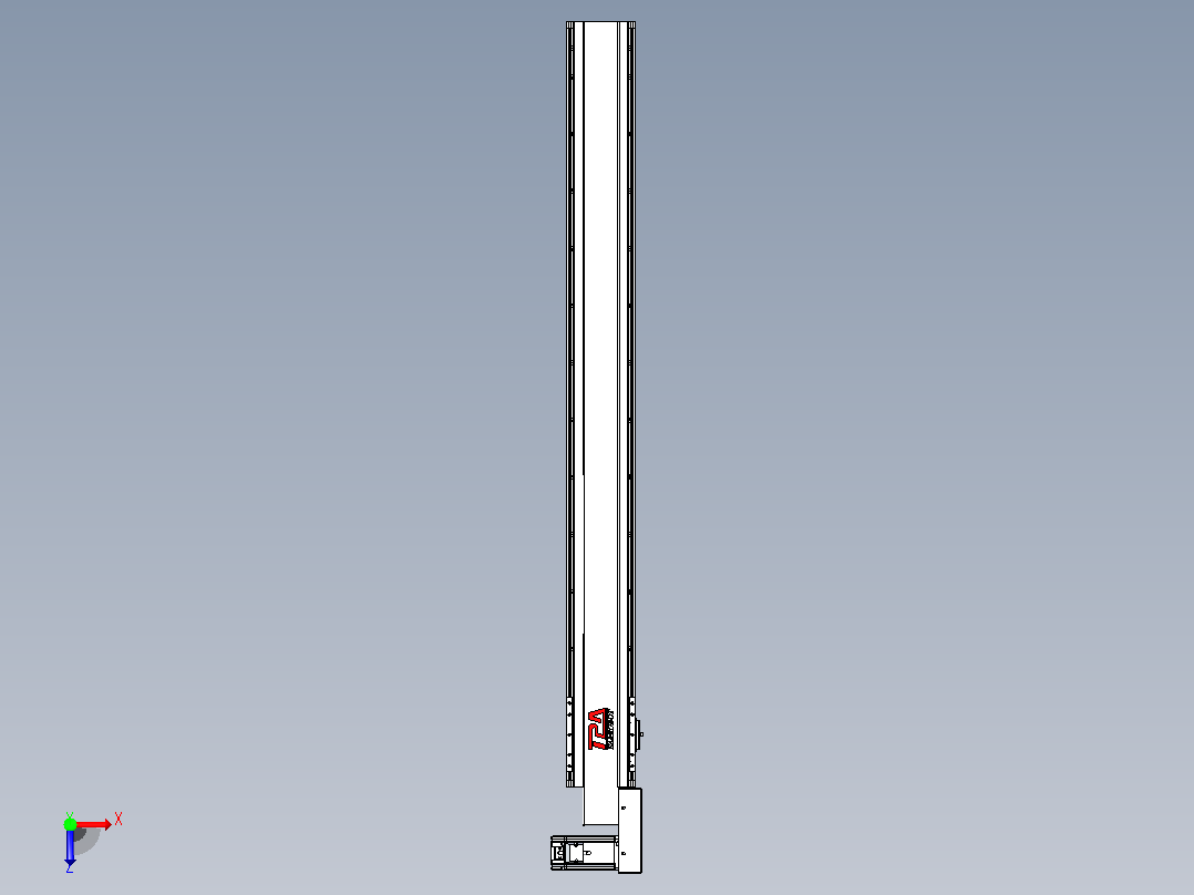 皮带直线轴半封闭可选导轨TPA-HNB-120D-110-L1100-MR-C-P40-N3俯视图
