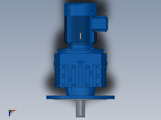 RF97法兰轴伸式安装斜齿轮减速机RF97-Y4-4P-112M-M1-0°-Φ450俯视缩略图